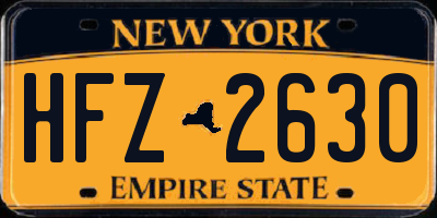 NY license plate HFZ2630