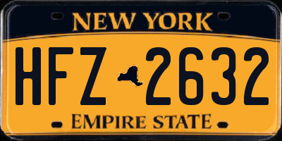 NY license plate HFZ2632