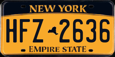 NY license plate HFZ2636
