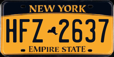 NY license plate HFZ2637