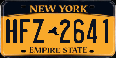 NY license plate HFZ2641