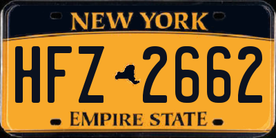 NY license plate HFZ2662