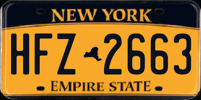 NY license plate HFZ2663