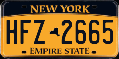 NY license plate HFZ2665