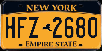 NY license plate HFZ2680