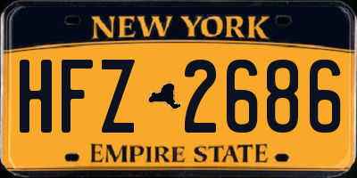 NY license plate HFZ2686