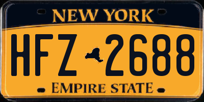 NY license plate HFZ2688