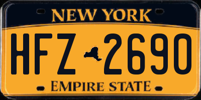 NY license plate HFZ2690