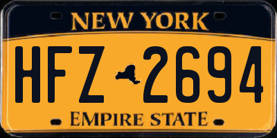 NY license plate HFZ2694