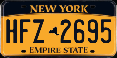 NY license plate HFZ2695