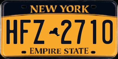 NY license plate HFZ2710