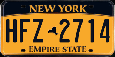 NY license plate HFZ2714