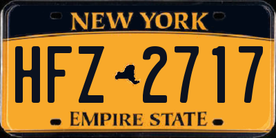 NY license plate HFZ2717