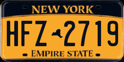 NY license plate HFZ2719