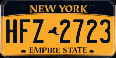 NY license plate HFZ2723