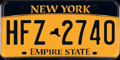 NY license plate HFZ2740