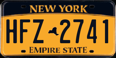 NY license plate HFZ2741