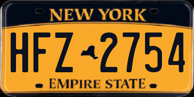 NY license plate HFZ2754