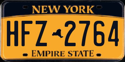 NY license plate HFZ2764
