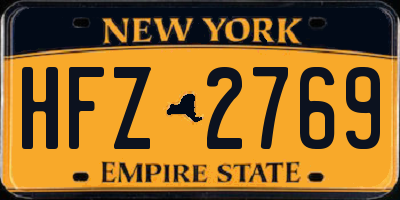NY license plate HFZ2769