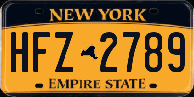 NY license plate HFZ2789