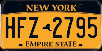 NY license plate HFZ2795