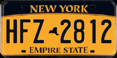 NY license plate HFZ2812