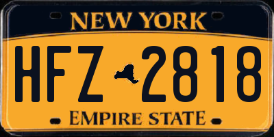 NY license plate HFZ2818
