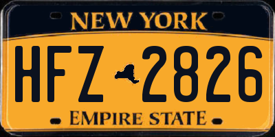 NY license plate HFZ2826