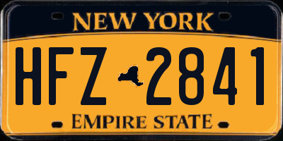 NY license plate HFZ2841