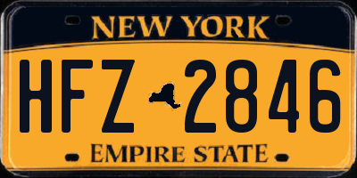 NY license plate HFZ2846