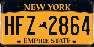 NY license plate HFZ2864