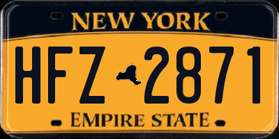NY license plate HFZ2871