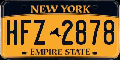 NY license plate HFZ2878