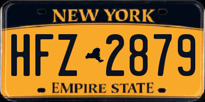 NY license plate HFZ2879