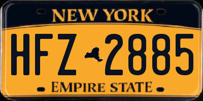 NY license plate HFZ2885