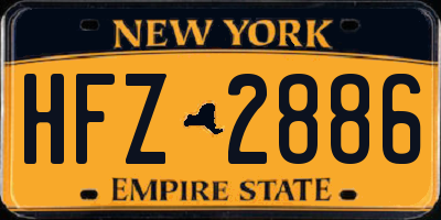 NY license plate HFZ2886