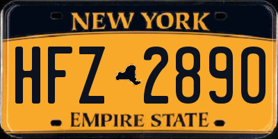 NY license plate HFZ2890
