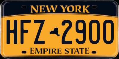 NY license plate HFZ2900