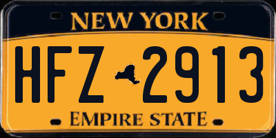 NY license plate HFZ2913