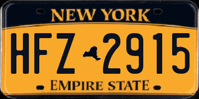 NY license plate HFZ2915