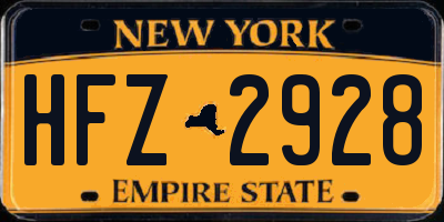 NY license plate HFZ2928