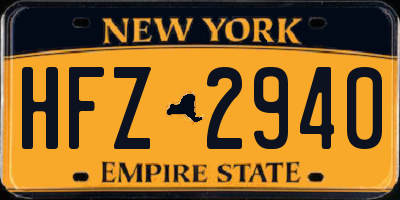 NY license plate HFZ2940