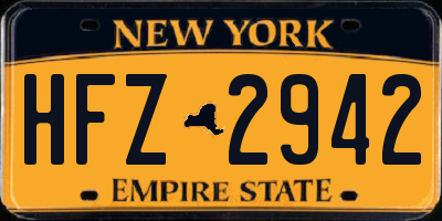 NY license plate HFZ2942