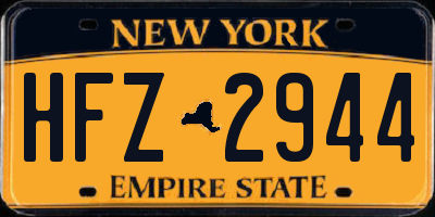 NY license plate HFZ2944