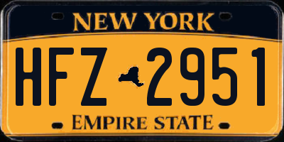 NY license plate HFZ2951