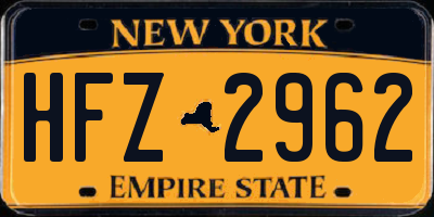NY license plate HFZ2962