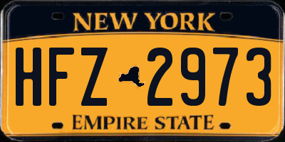 NY license plate HFZ2973