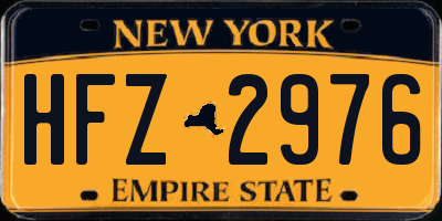 NY license plate HFZ2976