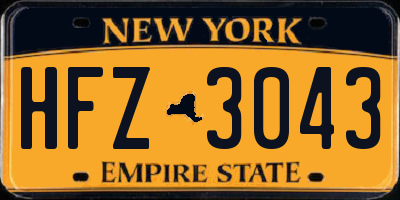 NY license plate HFZ3043